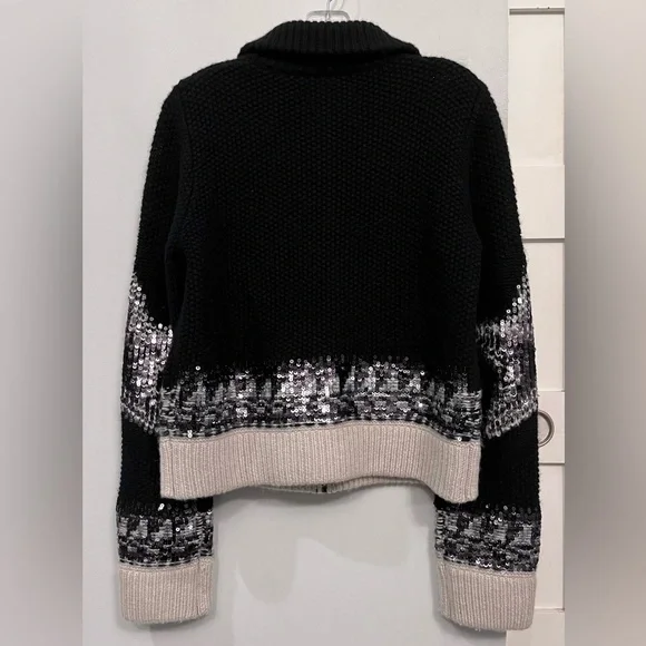 Zadig & Voltaire Christa 100% cashmere sequin sweater. Black - Picture 7 of 12